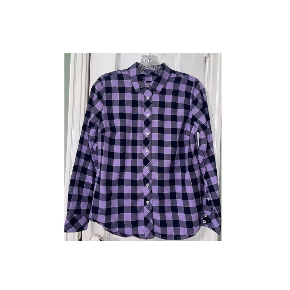 Talbot Purple and Black Plaid Button-Up Shirt